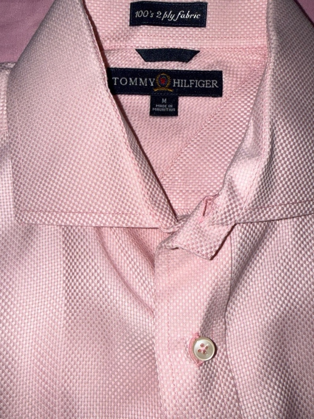 Tommy Hilfiger Men's Light Pink Textured Dress Shirt